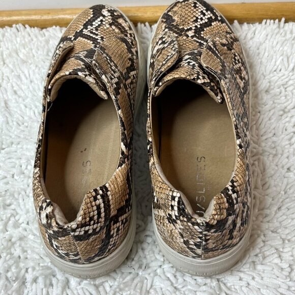 J Slides Heidi Leather Platform Slip On Sneaker Snakeskin Python Brown Size 8.5 - Picture 8 of 11